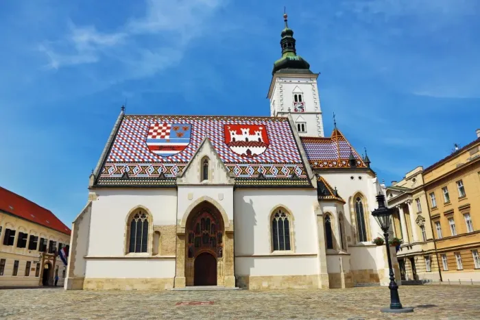  : St. Marks Church in St. Marks Square in Zagreb, Croatia