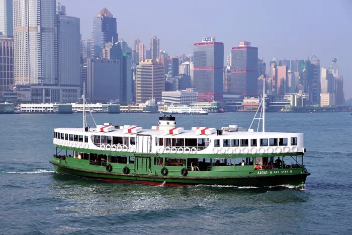  : Star Ferry crossing Victoria Harbour in Hong Kong, China