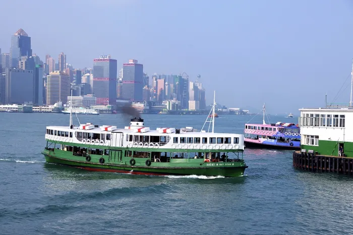  : Star Ferry crossing Victoria Harbour in Hong Kong, China