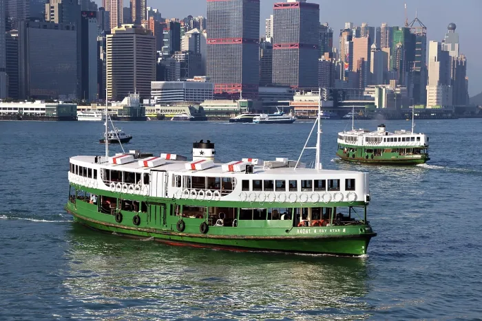  : Star Ferry crossing Victoria Harbour in Hong Kong, China