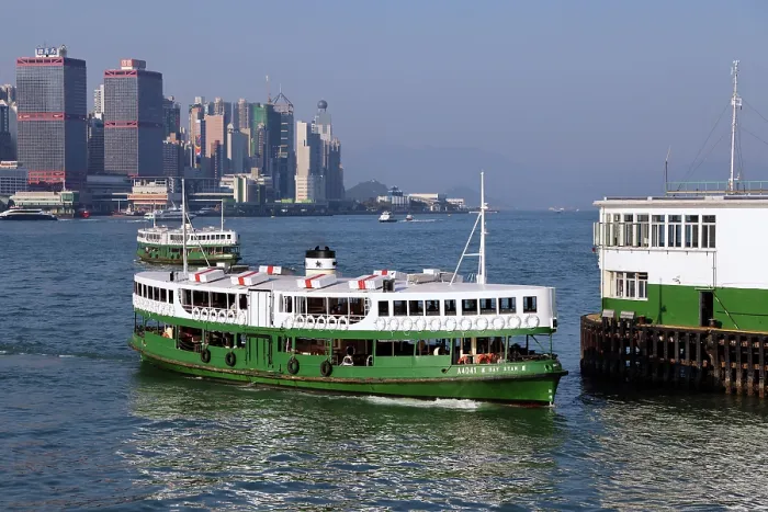  : Star Ferry crossing Victoria Harbour in Hong Kong, China