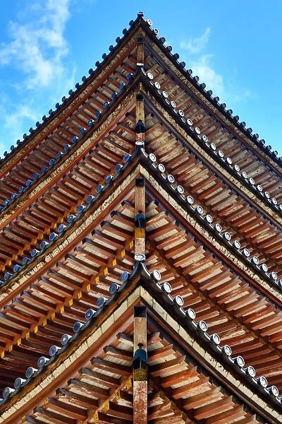 Five storey pagoda at Daigoji Buddhist Temple in Kyoto, Japan