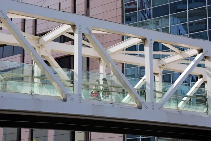  : Street bridge crossing a road in Shinjuku, Tokyo, Japan