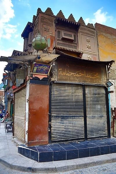 Street scene with shops in Cairo, Egypt