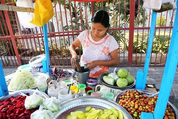 Street vendor selling food, Mandalay, Myanmar (Burma)