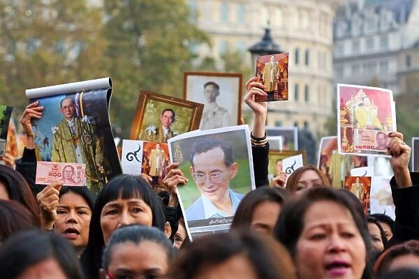Thai memorial for King Bhumibol Adulyadej in Trafalgar Square, London
