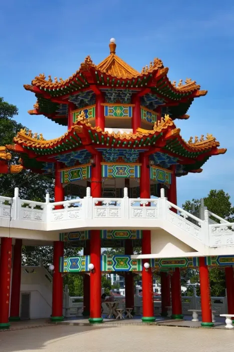  : Tower and roof decorations on the Thean Hou Chinese Temple, Kuala Lumpur, Malaysia