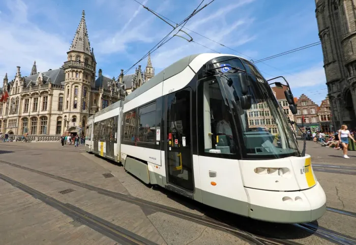  : Tram in the Gent Korenmarkt, Ghent, Belgium