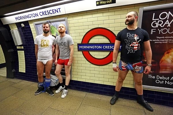 No Trousers Day (No Pants) on the London Underground, London, England