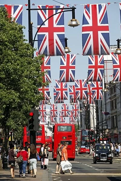 Union Jack Flags in Oxford Street, London