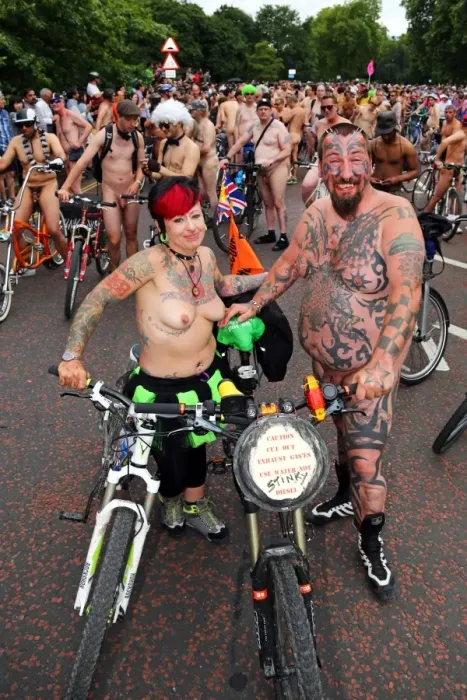 : World Naked Bike Ride 2014 in London, England : World Naked Bike Ride 2014 in London, England