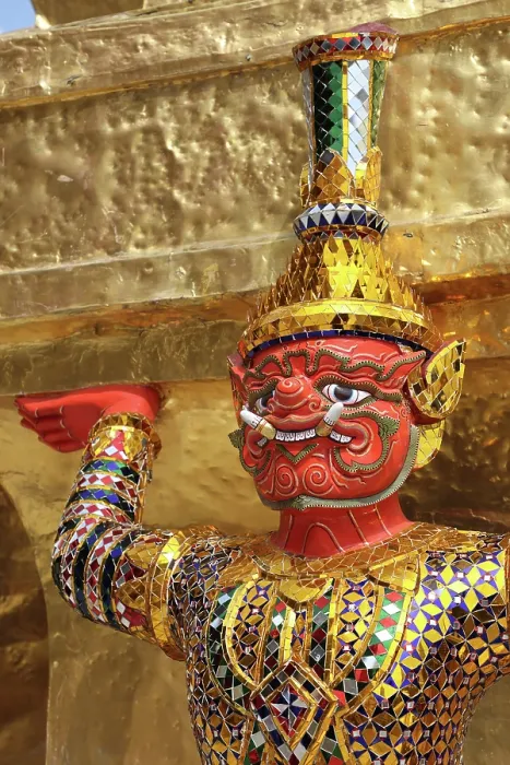  : Yaksha Demon Statue at Wat Phra Kaew Temple complex Bangkok, Thailand