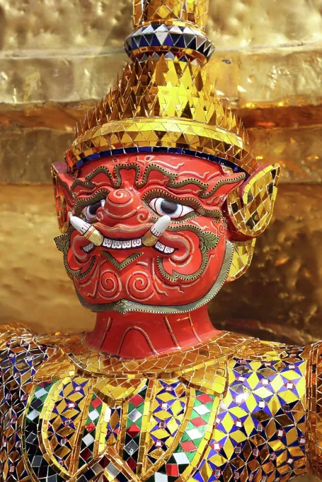  : Yaksha Demon Statue at Wat Phra Kaew Temple complex Bangkok, Thailand