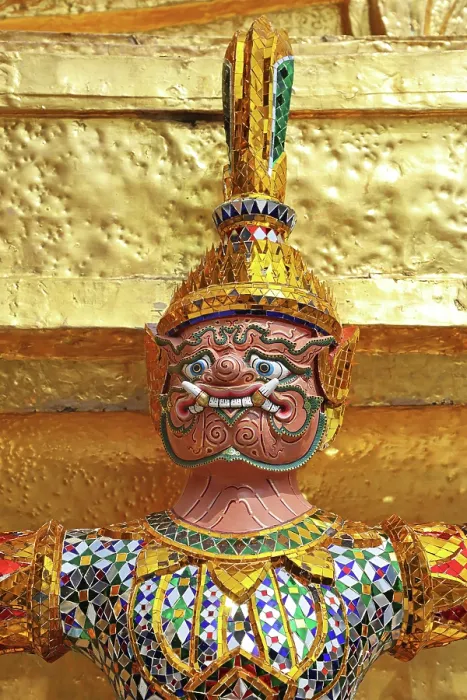  : Yaksha Demon Statue at Wat Phra Kaew Temple complex Bangkok, Thailand
