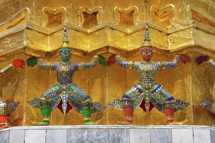  : Yaksha Demon Statues at Wat Phra Kaew Temple complex, Bangkok, Thailand