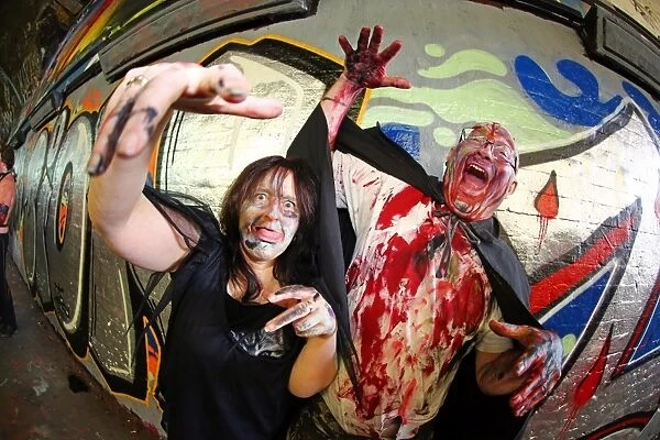 Zombies invade London on World Zombie Day in London, England