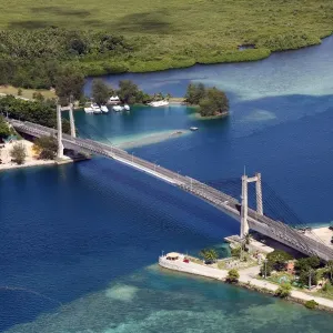 Aerial view of the Japan-Palau Friendship Bridge, Koror, Koror Island, Republic of Palau
