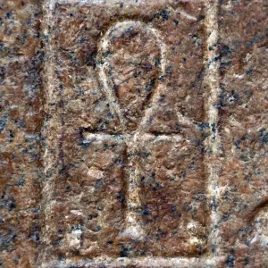 Ankh hieroglyphic, symbol of life, Cairo, Egypt