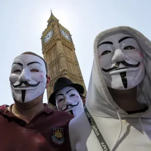 Anonymous at UK Uncut Street Party
