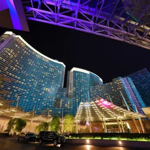 Aria Resort Hotel and Casino at night, Las Vegas, Nevada, America