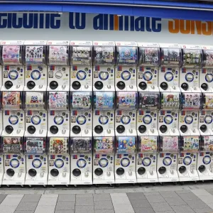 Automatic Manga and Anime toy dispenser machines in Tokyo, Japan