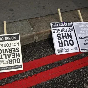 Block the Bridge, pro-NHS demonstration, London, England