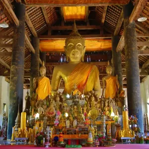 Buddha Statue at Vat Visoun (aka Wat Wisunalat) Temple, Luang Prabang, Laos