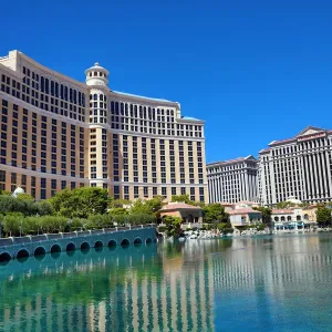 Caesars Palace and The Bellagio Hotel and Casino, Las Vegas, Nevada, America