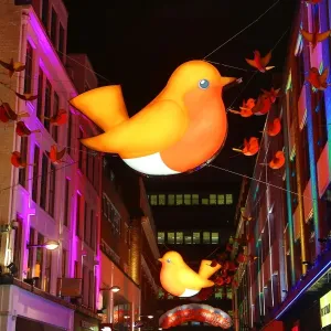 Carnaby Street Christmas Lights switched on, London, England