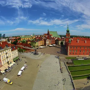 Castle Square with Sigismund's (Zygmund's) Column and the Royal Castle in Warsaw, Poland