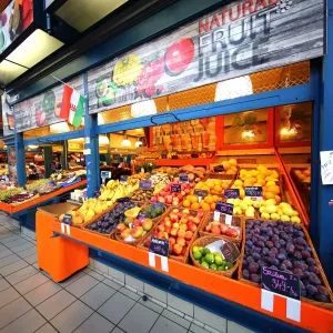 The Central Market Hall in Budapest, Hungary