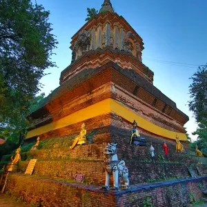 Chedi at Wat Lok Molee Temple in Chiang Mai, Thailand