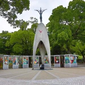 Childrens Peace Monument in the Hiroshima Peace Memorial Park, Hiroshima, Japan