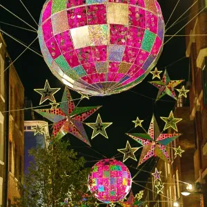 Christmas lights and decorations in Carnaby Street, London