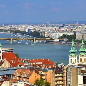 City Skyline and the River Danube in Budapest, Hungary