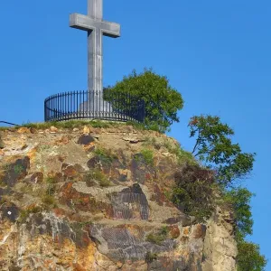 Cross Monument on Gellert Hill in Budapest, Hungary