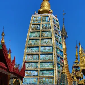 Decorations at the Shwedagon Pagoda, Yangon, Myanmar