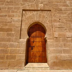 Door of the unfinished Hassan Tower in Rabat, Morocco