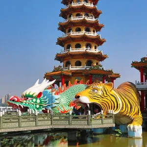 Dragon and Tiger Pagodas temple at the Lotus Ponds, Kaohsiung, Taiwan
