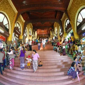 Entrance of the Shwedagon Pagoda, Yangon, Myanmar