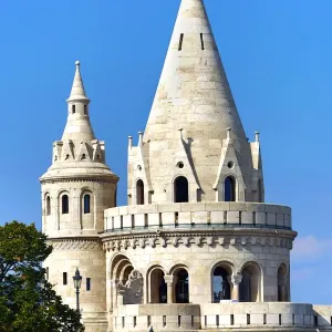The Fishermans Bastion or Halaszbastya in Budapest, Hungary