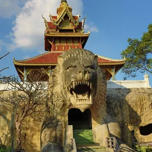 The Ghost Museum, Mondop Phra Chaturaphut, at Muang Boran, The Ancient City, historical museum of reproductions of famous Thai buildings, Bangkok, Thailand