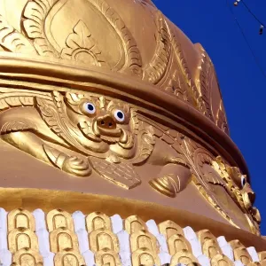 Gold stupa ot Shwegugyi Pagoda in Amarapura, Mandalay, Myanmar (Burma)