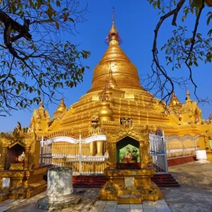 Golden stupa of Kuthodaw Pagoda, Mandalay, Myanmar
