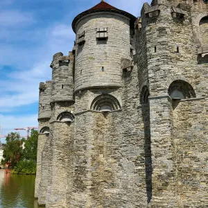 Gravensteen medieval castle and moat, Ghent, Belgium