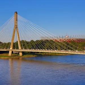 Holy Cross Bridge in Warsaw, Poland