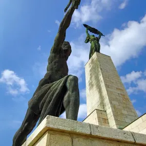 The Liberty Statue on Gellert Hill in Budapest, Hungary