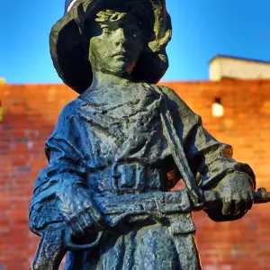 The Little Insurgent statue, Maly Powstaniec, in Warsaw, Poland
