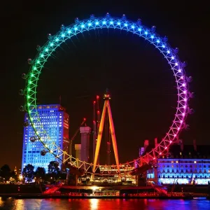 Prints of : London Eye Goes Rainbow