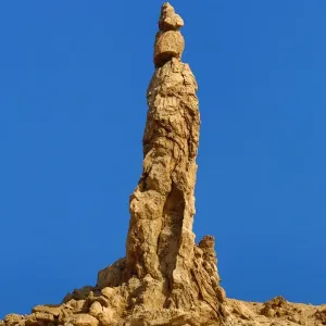Lots wife Pillar of Salt rock formation beside the Dead Sea, Jordan